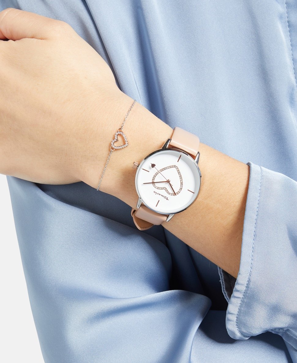 Tamaris sada hodinek a řetízkového náramku Stříbrná 5