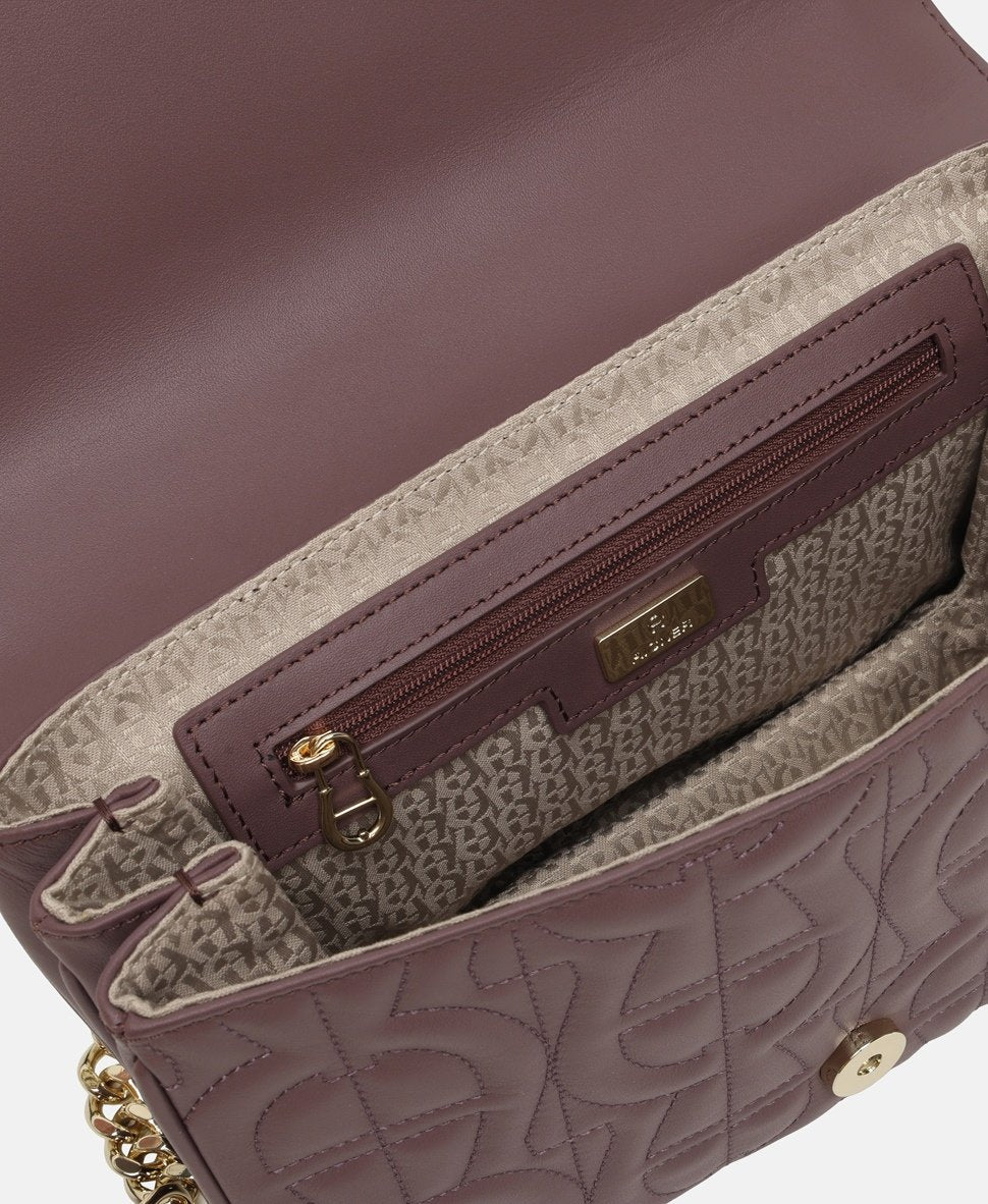 Aigner Kožená messenger taška Mauve 3