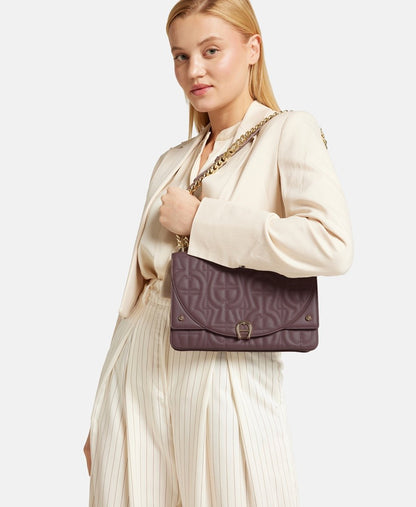 Aigner Kožená messenger taška Mauve 5