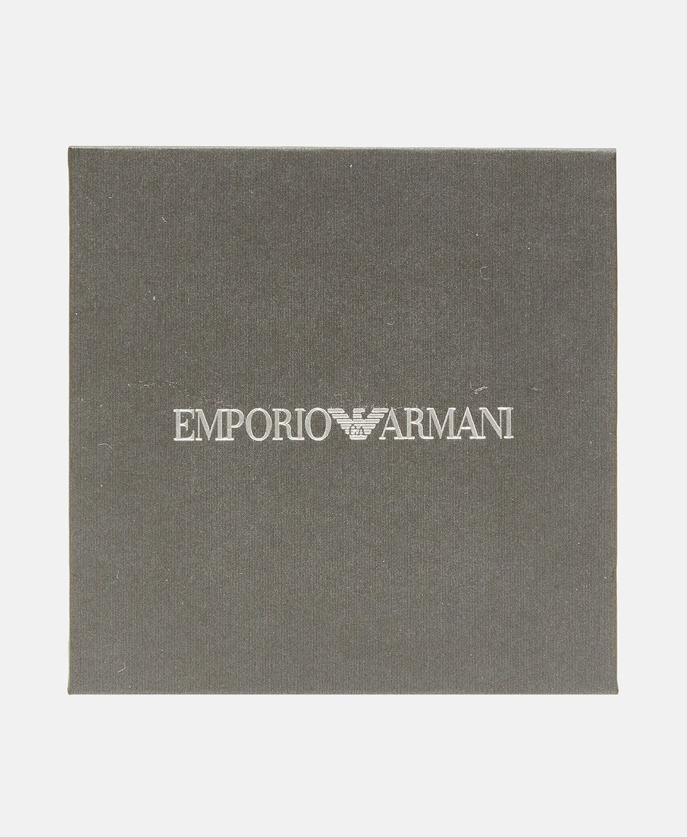 Emporio Armani kožený náramek Šedá 3