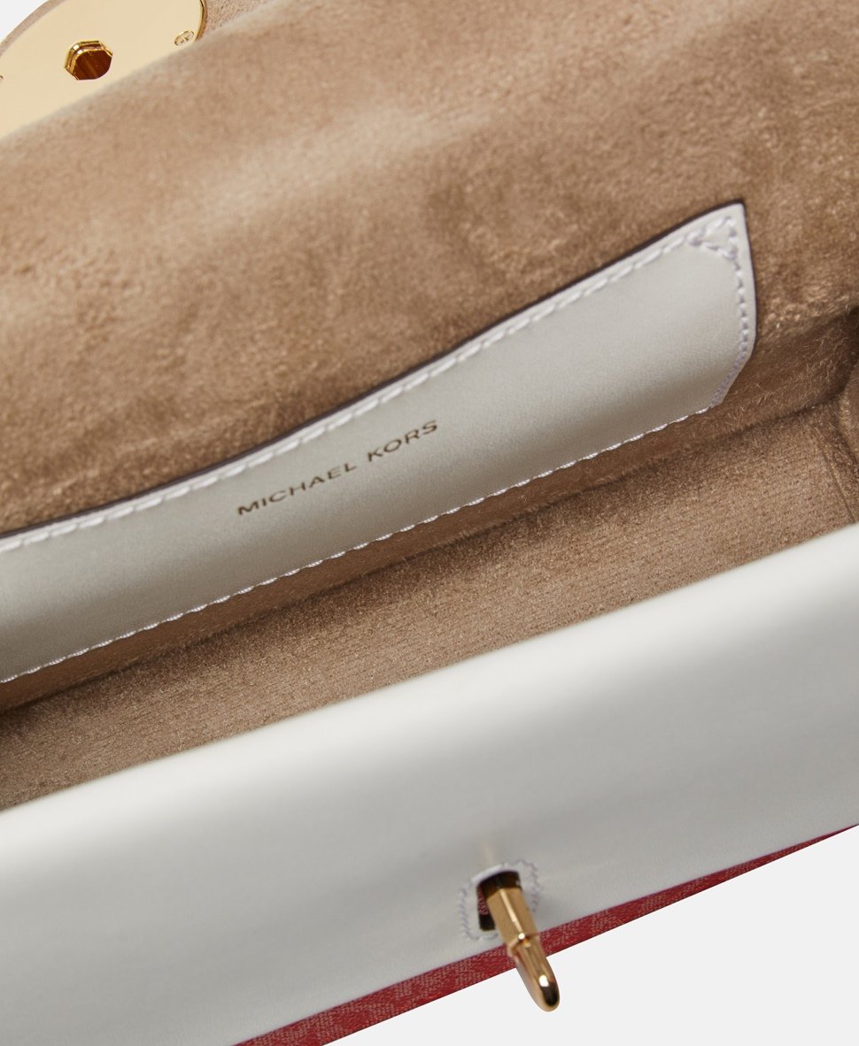 Michael Michael Kors Kožená kabelka přes rameno Petrolejová 3