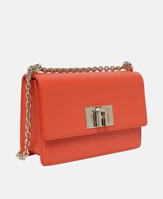 Furla Kožená messenger taška Oranžová 1