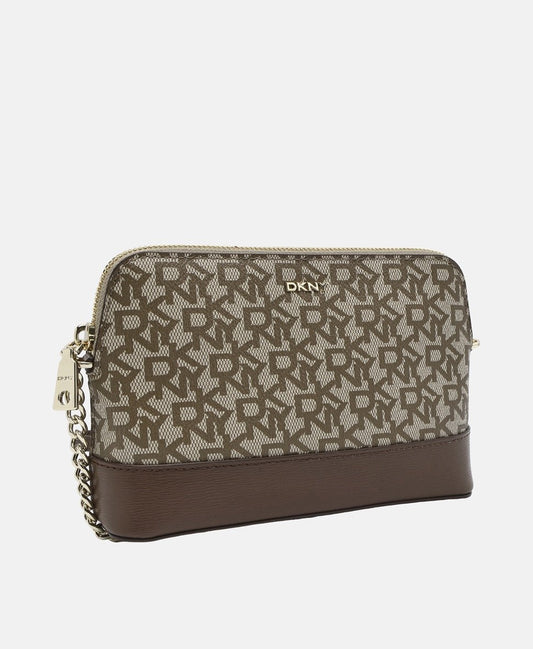 DKNY Kožená kabelka přes rameno Béžová 1