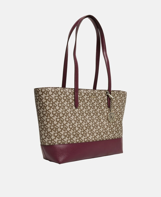 DKNY kožená kabelka tote Béžová 1