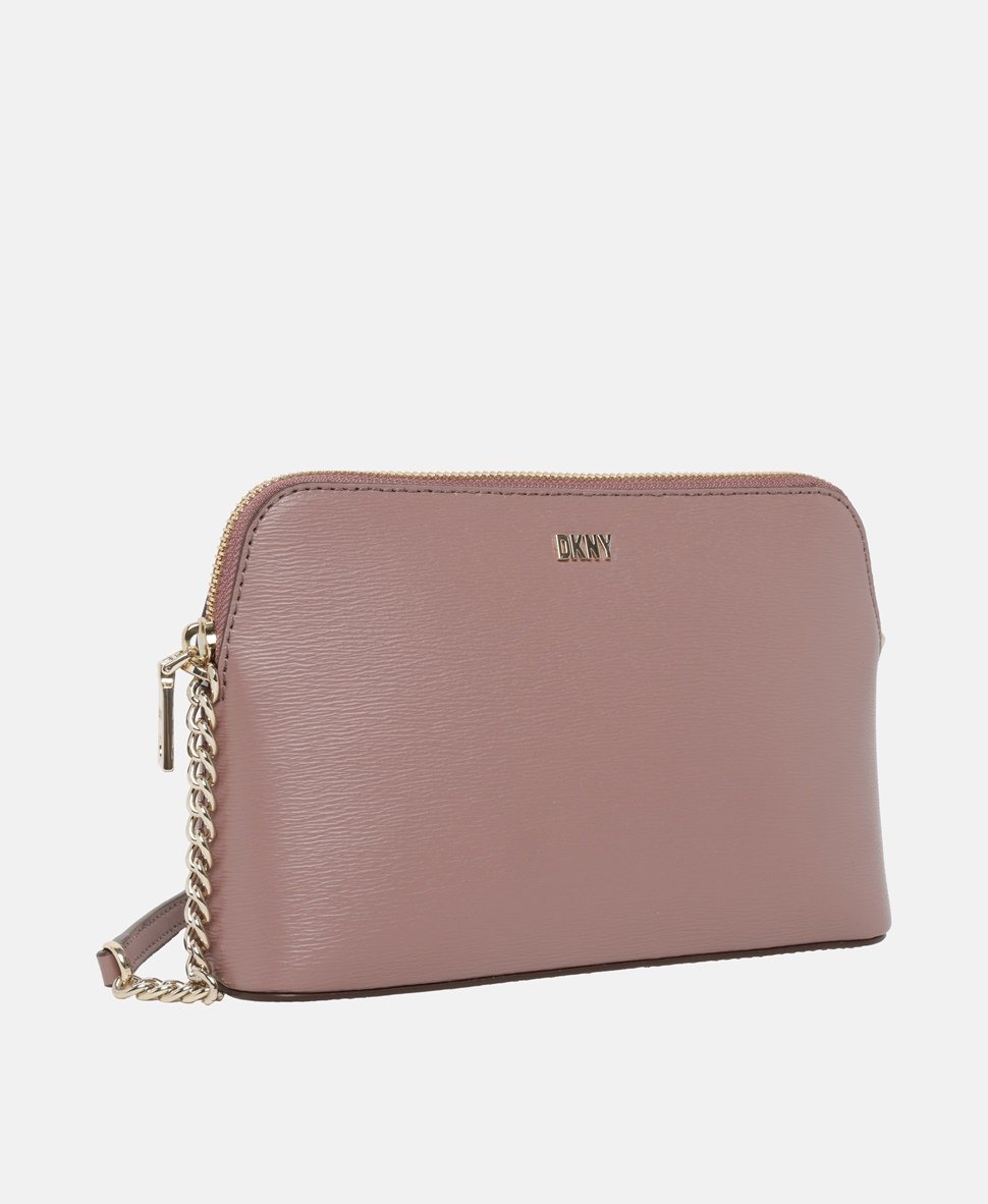 DKNY Kožená messenger taška Růžová 1