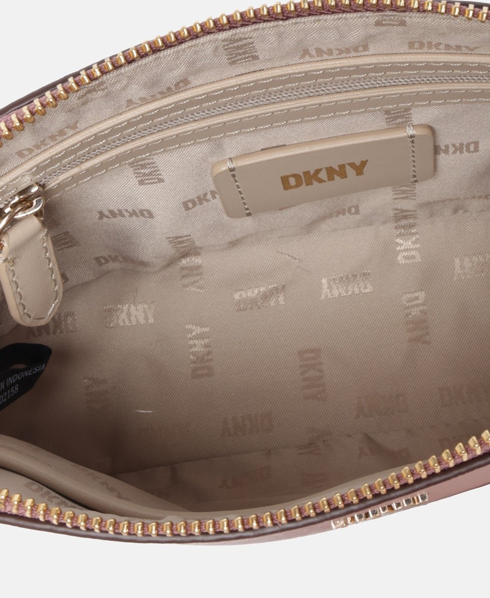 DKNY Kožená messenger taška Růžová 3