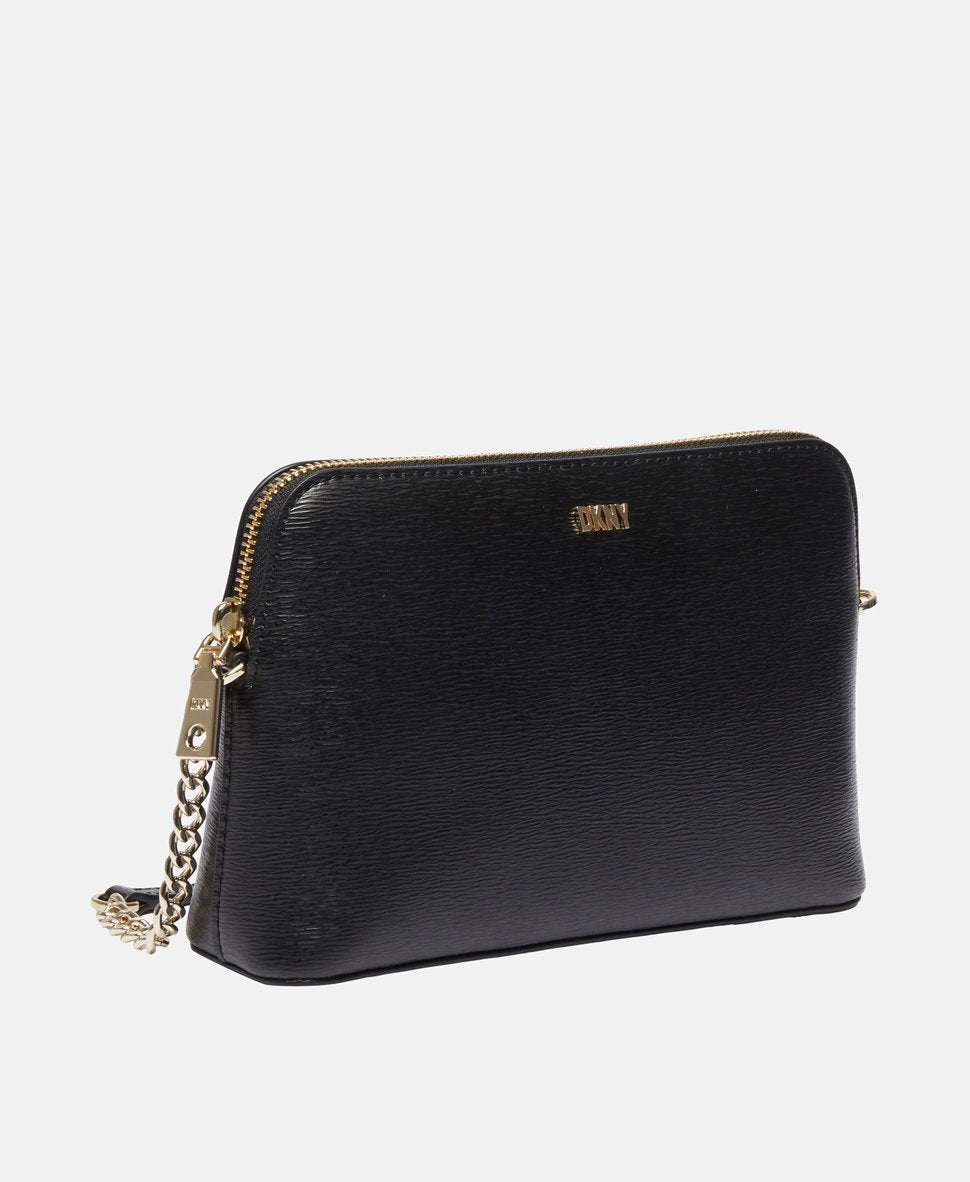 DKNY Kožená messenger taška Černá 1