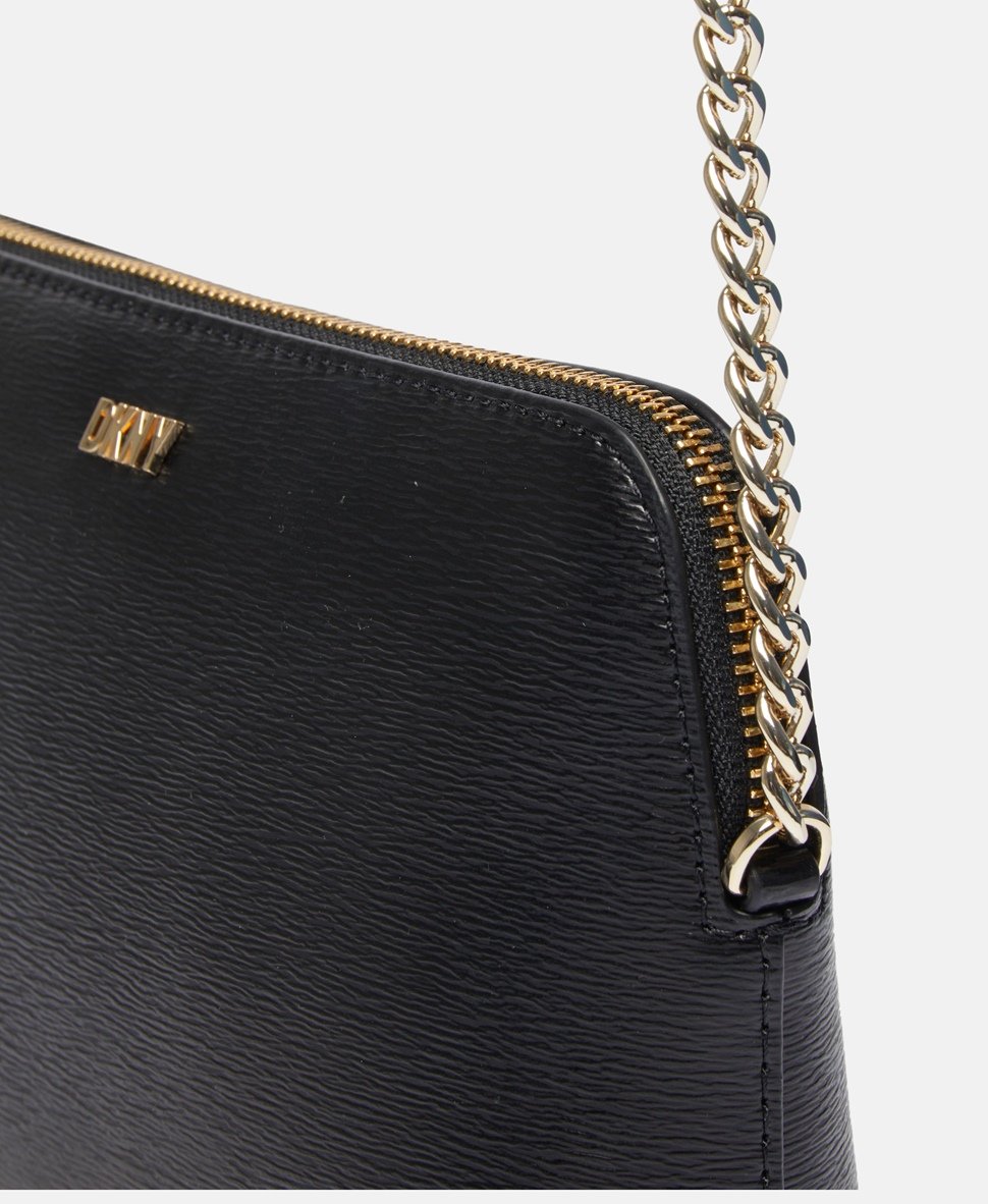 DKNY Kožená messenger taška Černá 2