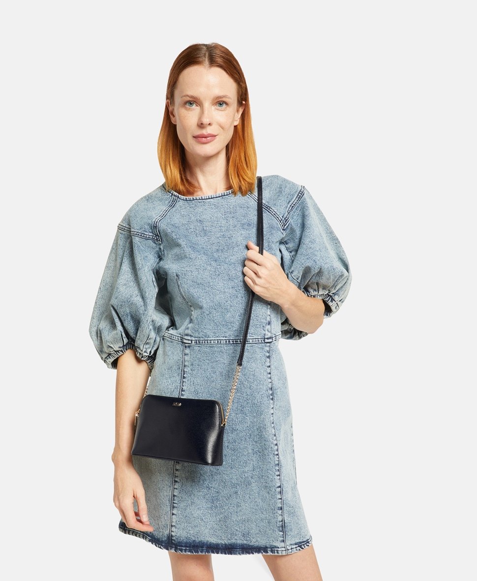 DKNY Kožená messenger taška Černá 5