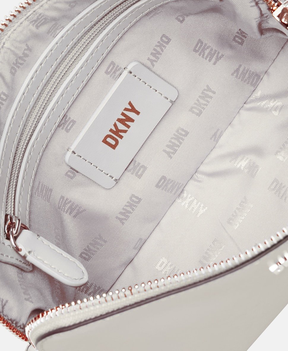 DKNY Kožená messenger taška Šedá 3
