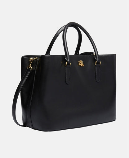 Lauren Ralph Lauren kožená kabelka tote Černá 1