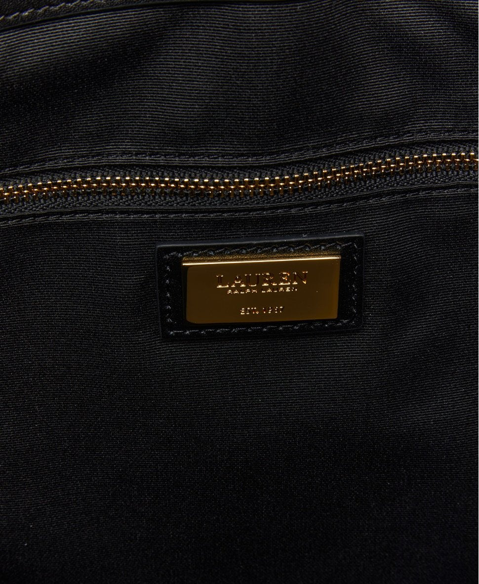 Lauren Ralph Lauren kožená kabelka tote Černá 3