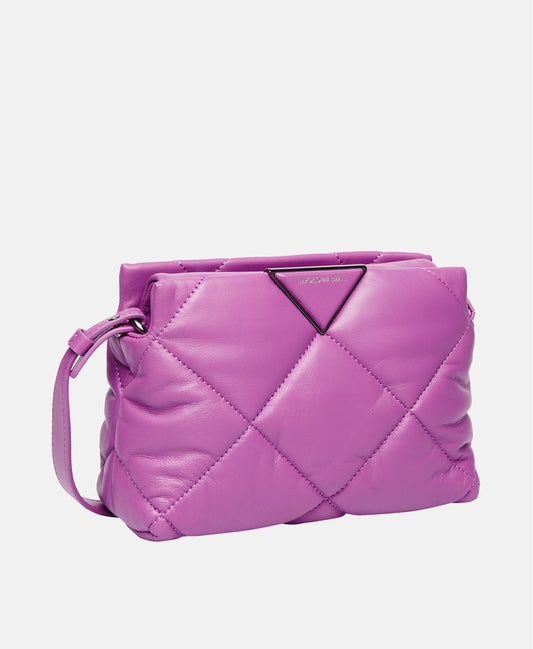 Emporio Armani Kožená messenger taška Fialová 1