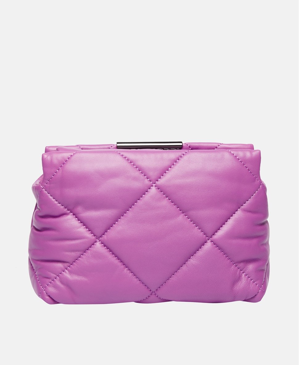 Emporio Armani Kožená messenger taška Fialová 4