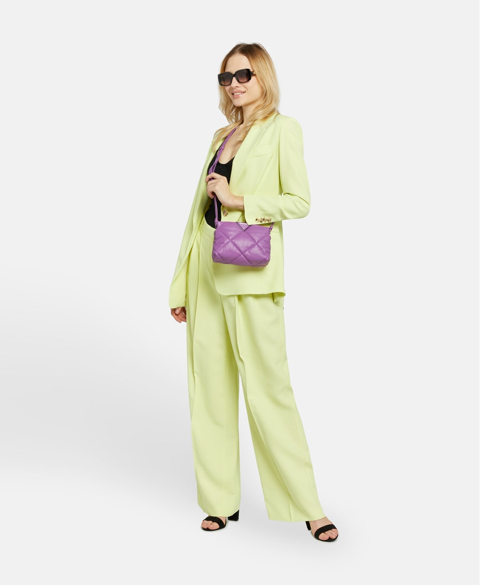 Emporio Armani Kožená messenger taška Fialová 5