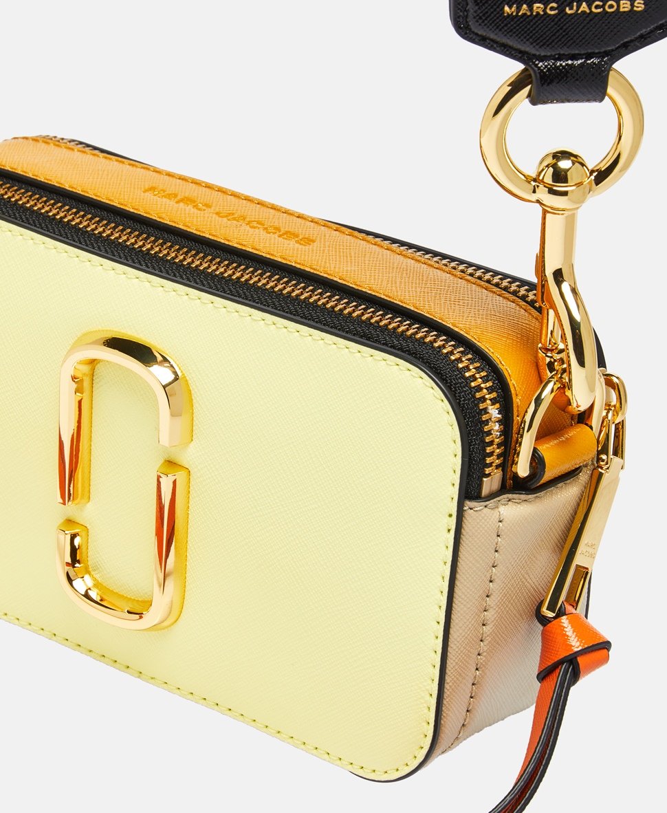 Marc Jacobs Kožená kabelka přes rameno Světle žlutá 2