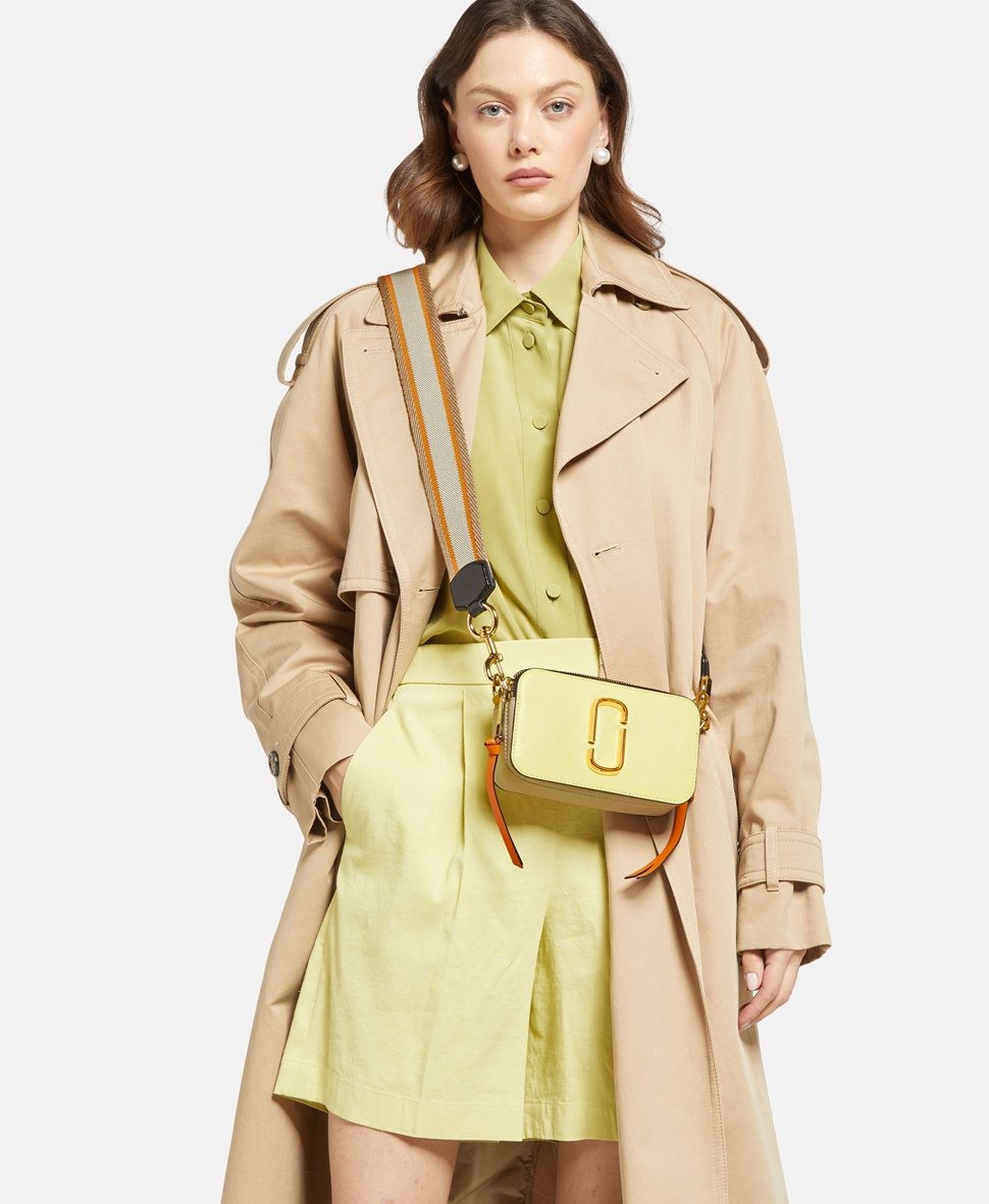 Marc Jacobs Kožená kabelka přes rameno Světle žlutá 5