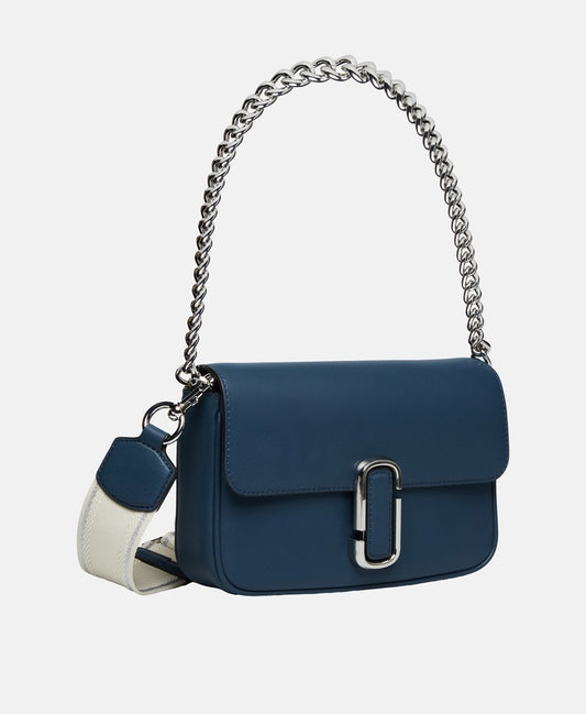Marc Jacobs Kožená kabelka přes rameno Modrá 1