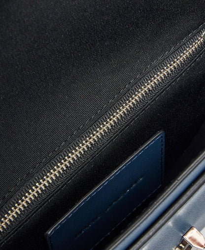 Marc Jacobs Kožená kabelka přes rameno Modrá 3