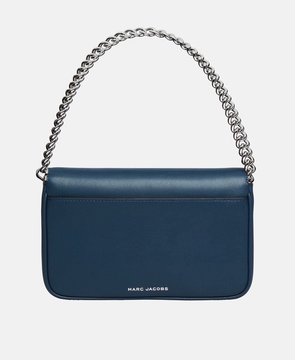 Marc Jacobs Kožená kabelka přes rameno Modrá 4