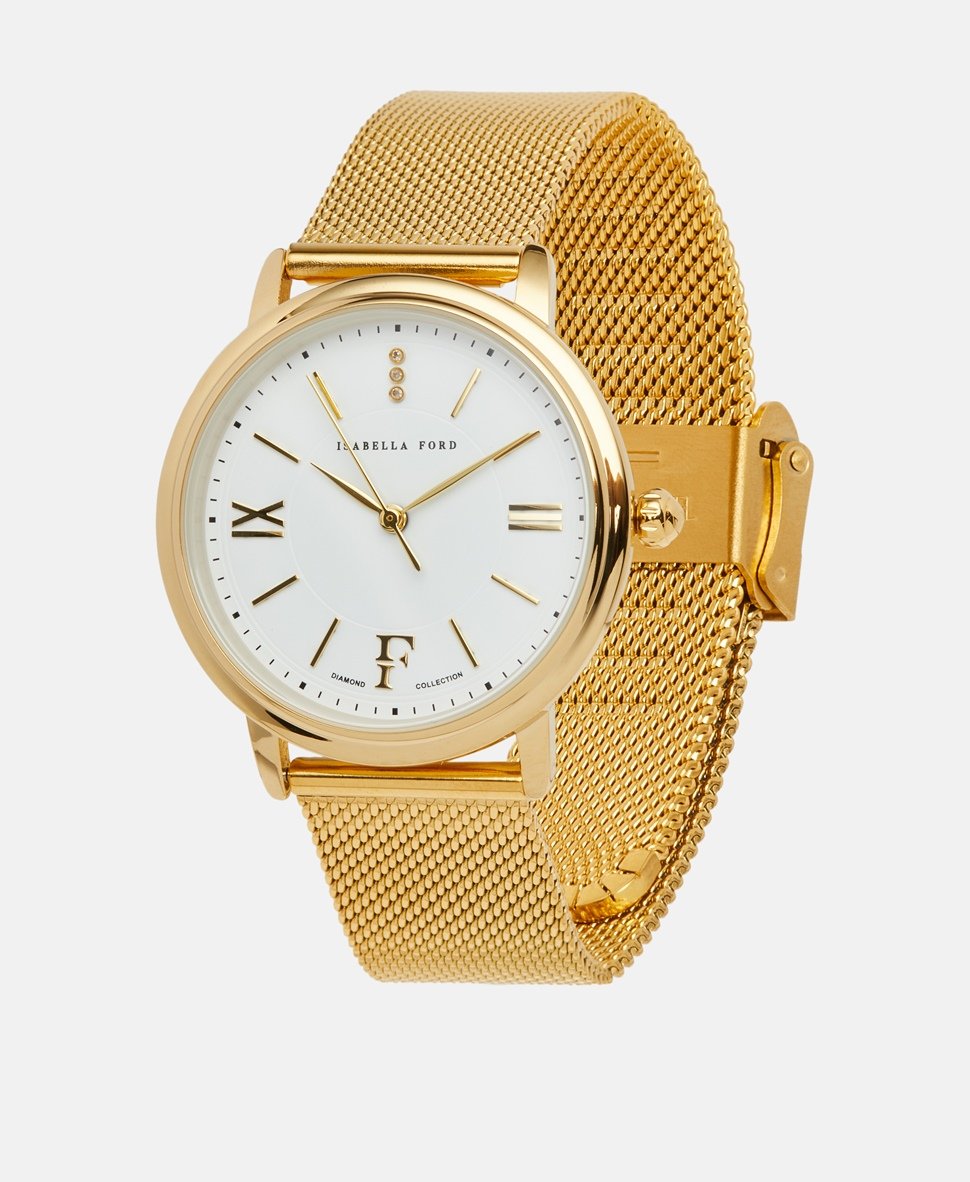 Isabella Ford hodinky s diamanty Zlatá 1