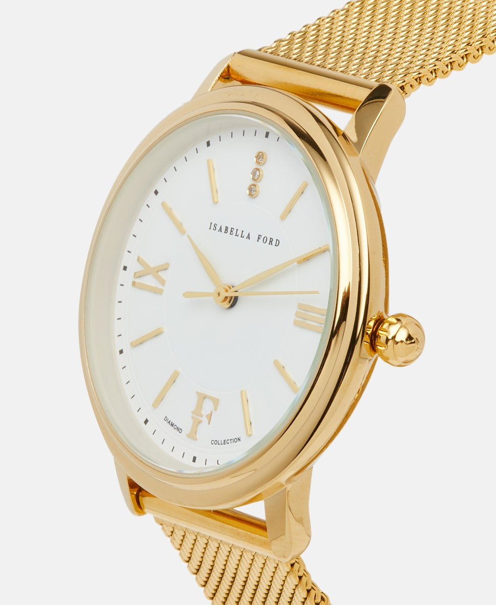 Isabella Ford hodinky s diamanty Zlatá 2