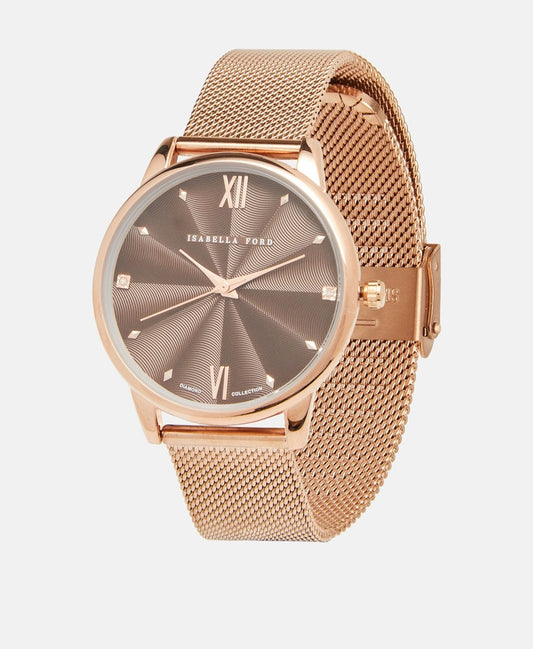 Isabella Ford hodinky s diamanty Růžově zlatá 1