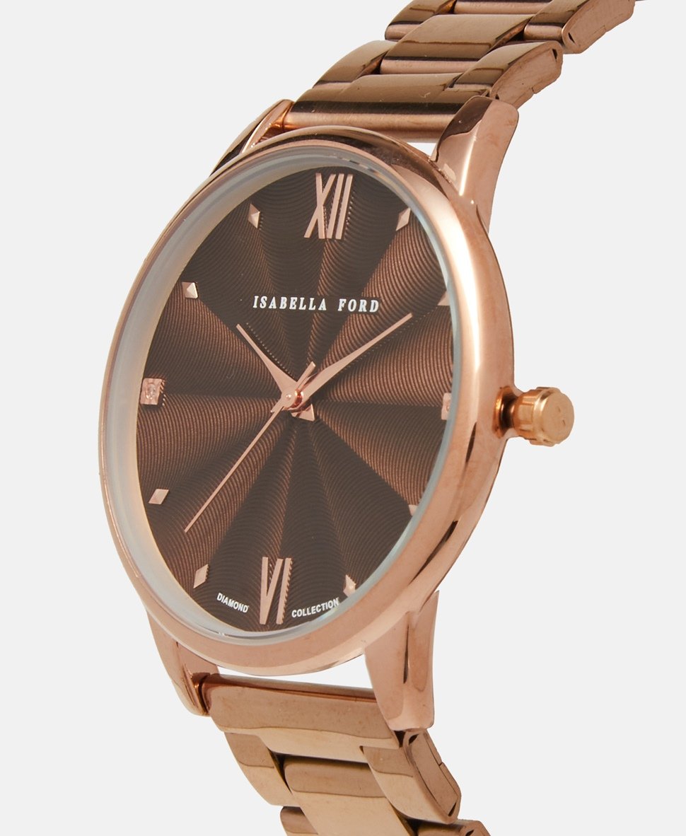Isabella Ford hodinky s diamanty Růžově zlatá 2