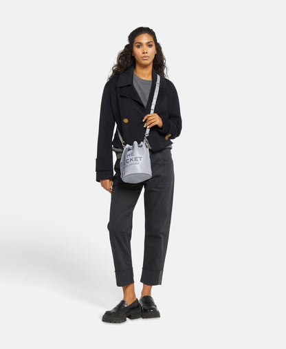 Marc Jacobs kožená hobo kabelka Šedá 5