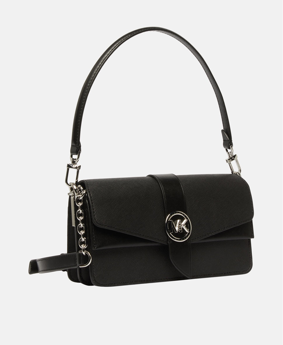 Michael Michael Kors Kožená kabelka přes rameno Černá 1
