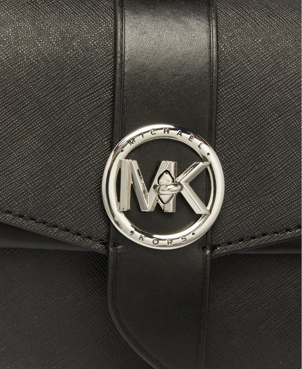 Michael Michael Kors Kožená kabelka přes rameno Černá 2