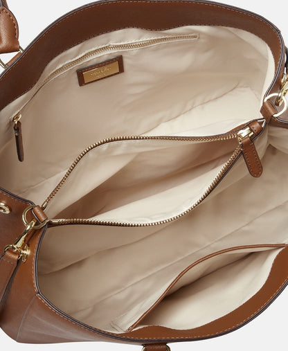 Lauren Ralph Lauren kožená kabelka Tan 3