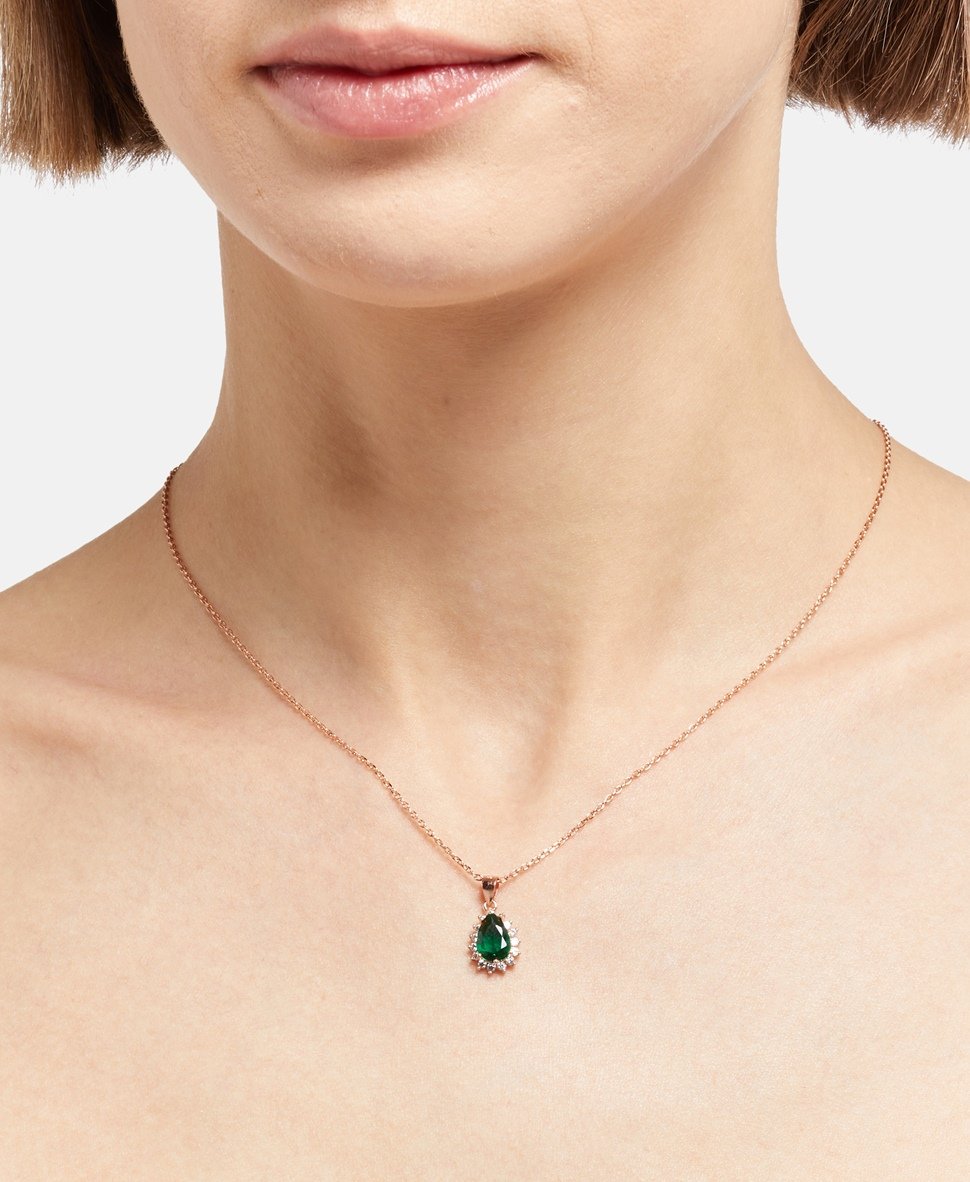 Lawrence Grey Jewelry řetízek s přívěskem Růžově zlatá 3