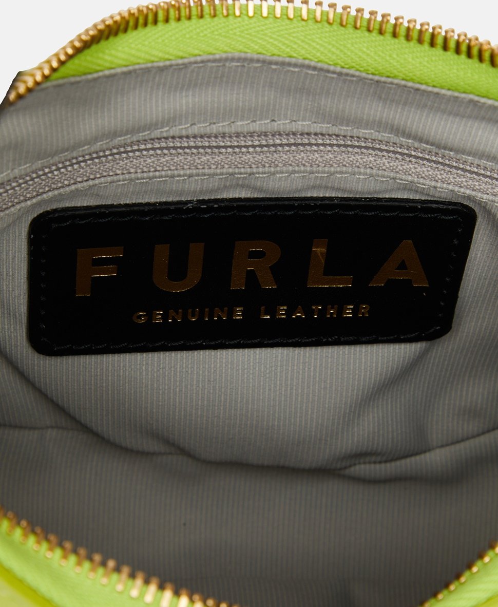 Furla Kožená kabelka přes rameno Mechová zelená 4