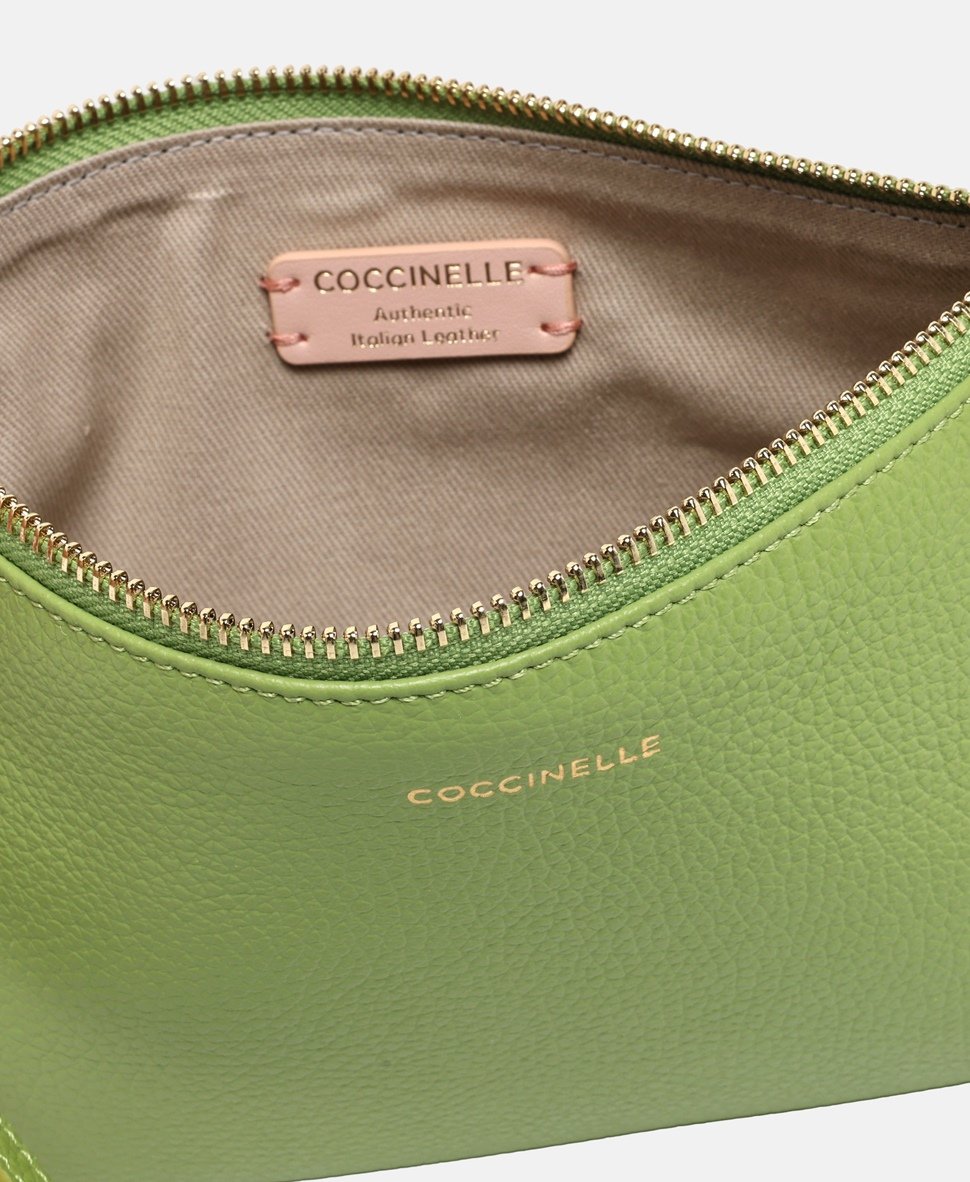 Coccinelle Kožená messenger taška Zelená 3