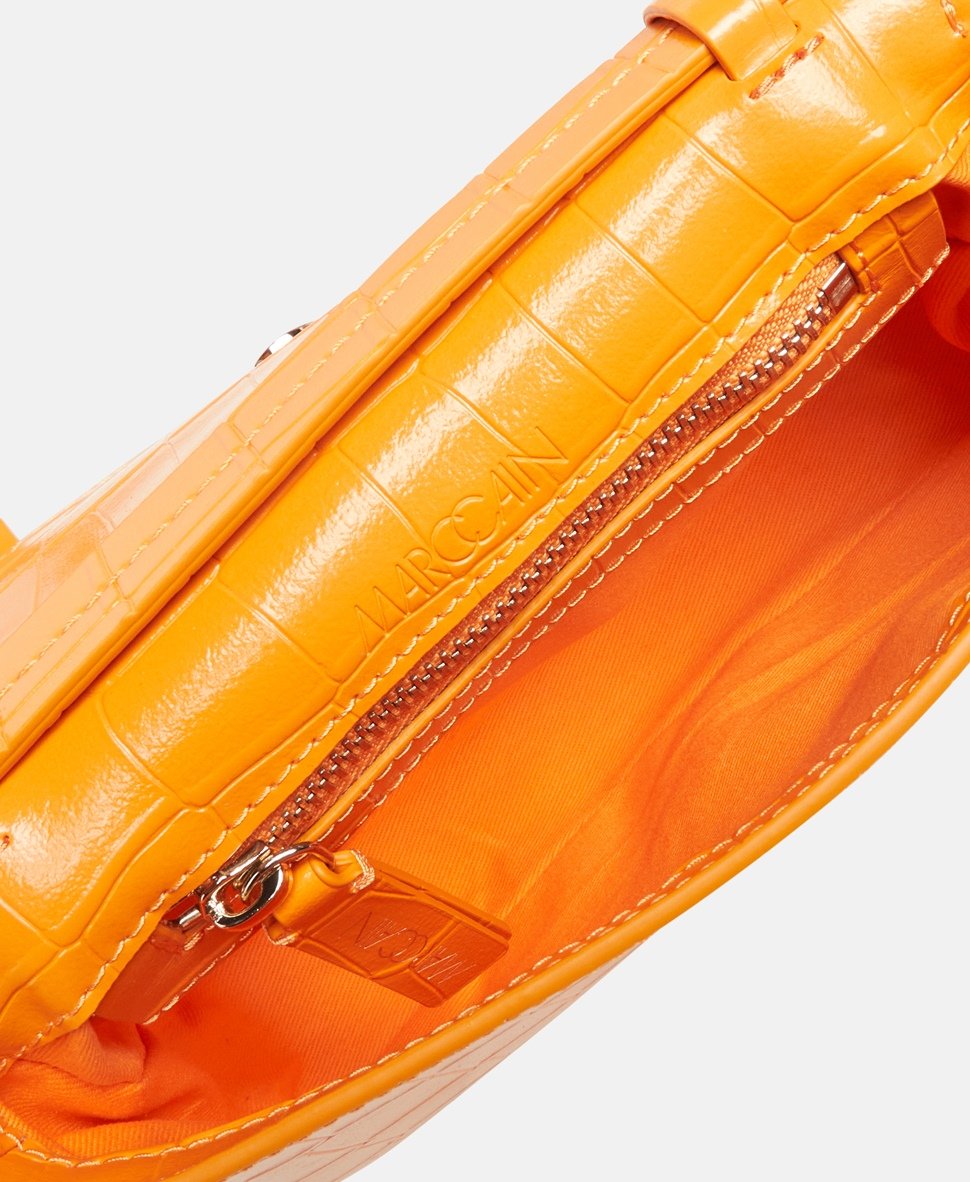 Marc Cain Kožená messenger taška Oranžová 3