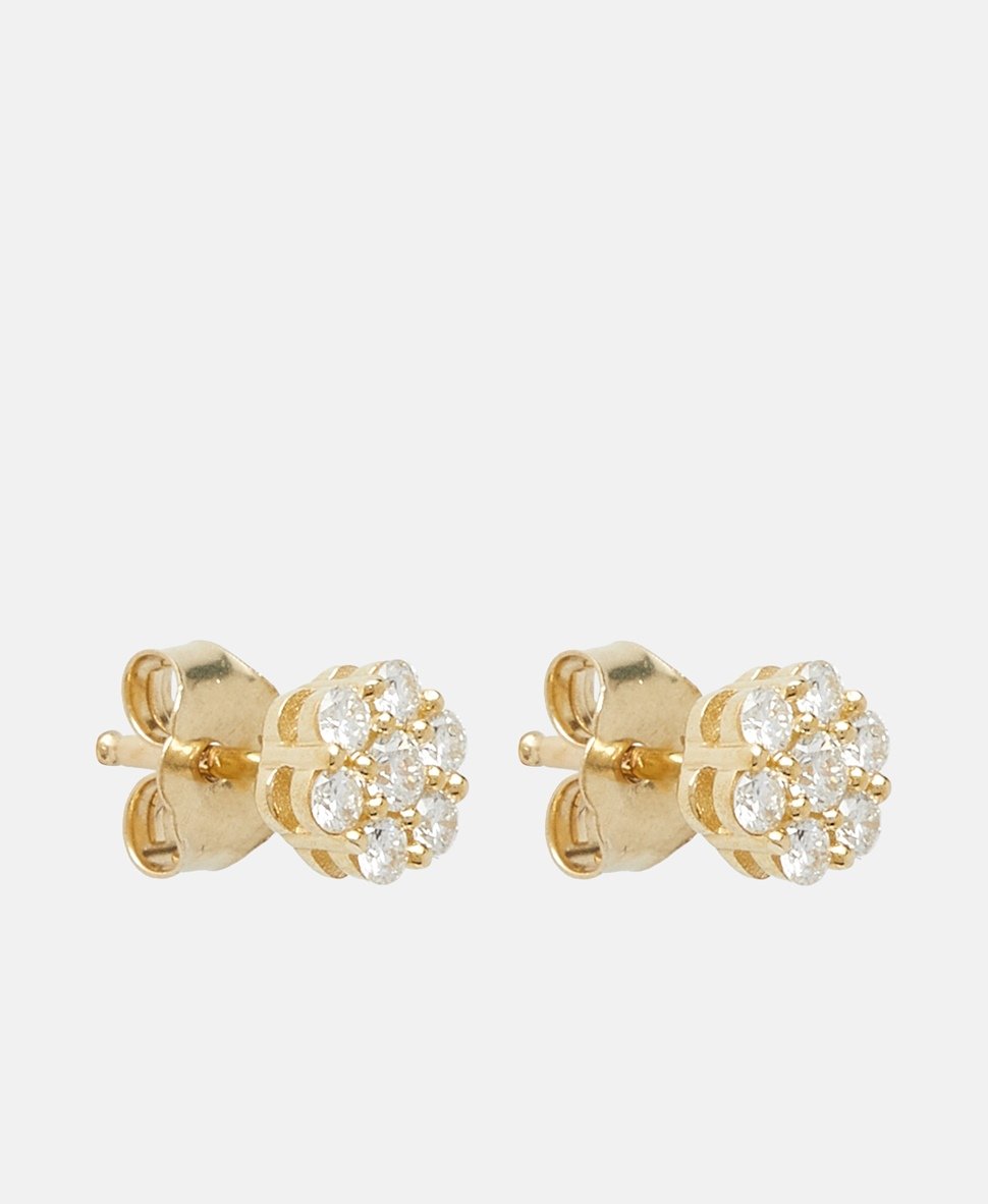 Ethische Diamanten diamantové puzetové náušnice Zlatá 1