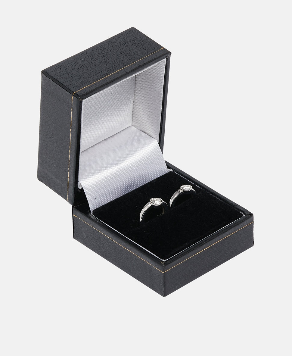 Ethische Diamanten diamantové obručové náušnice Bílé zlato 3