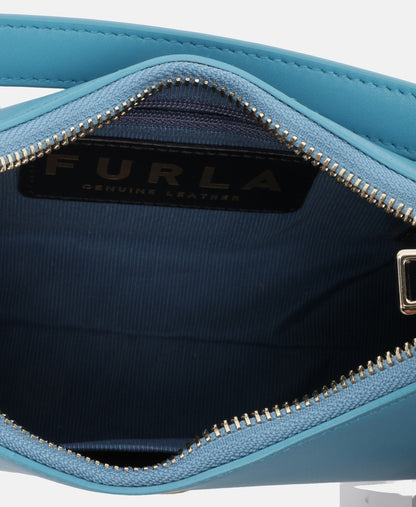 Furla Kožená kabelka přes rameno Modrá 3