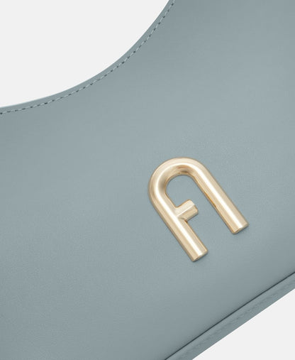 Furla Kožená kabelka přes rameno Světle modrá 2