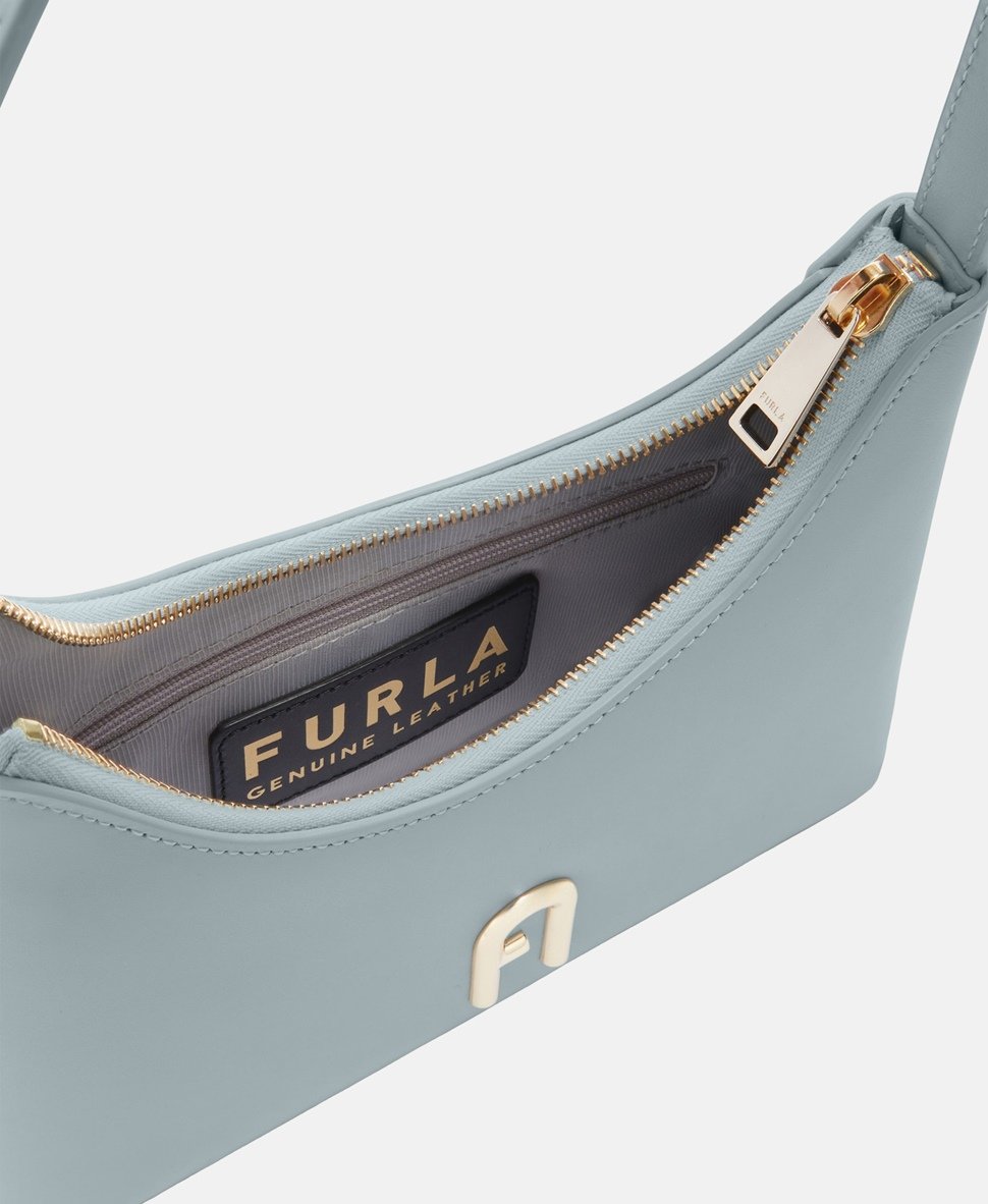 Furla Kožená kabelka přes rameno Světle modrá 4