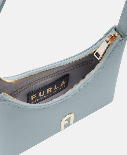 Furla Kožená kabelka přes rameno Světle modrá 4