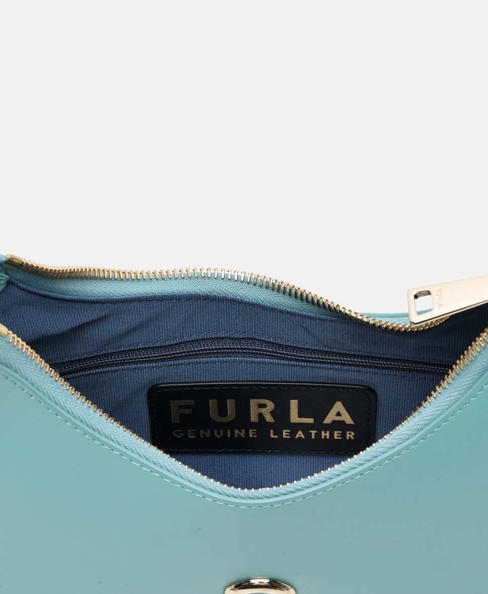 Furla Kožená kabelka přes rameno Tyrkysová 3