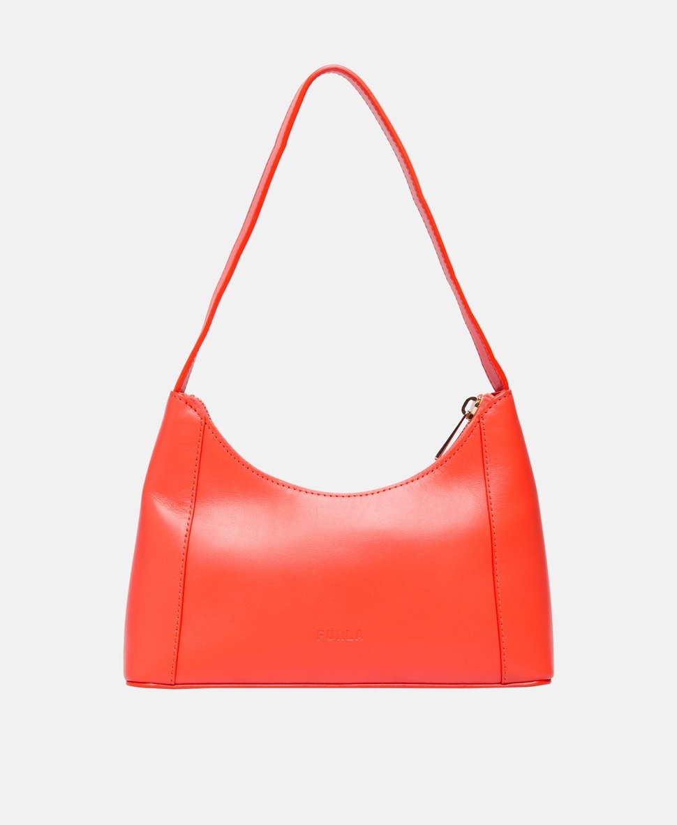 Furla Kožená kabelka přes rameno Oranžová 4