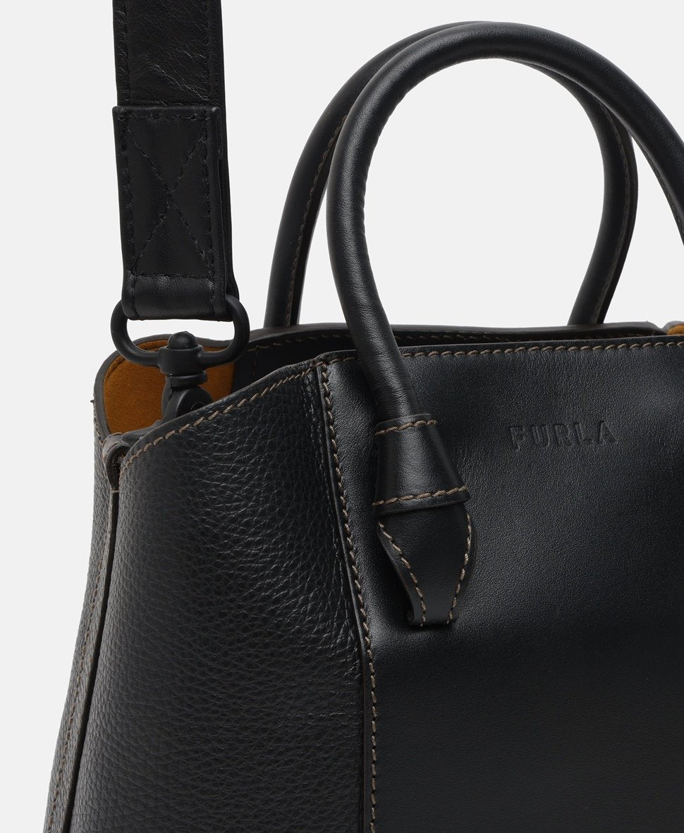Furla kožená kabelka tote Černá 2