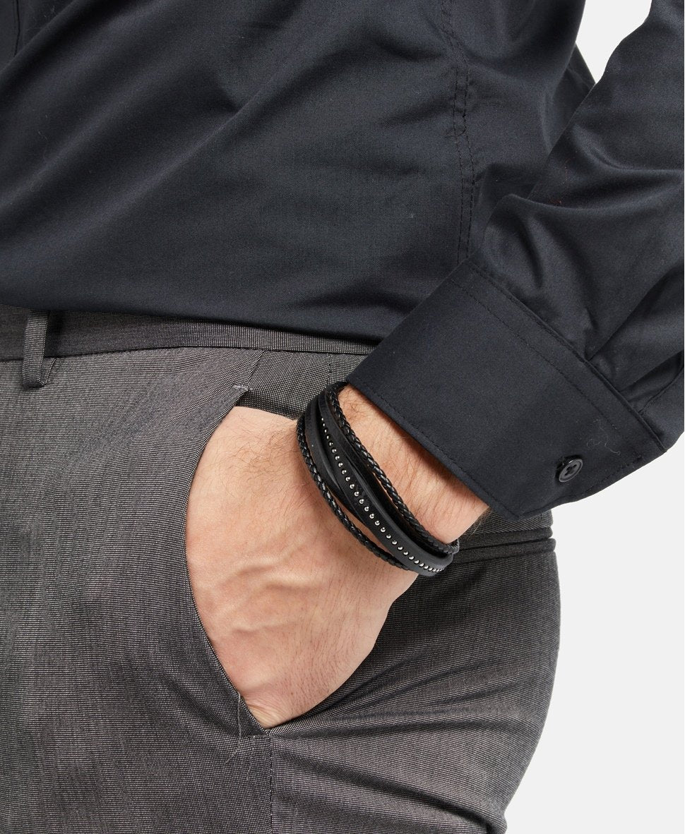 U.S. Polo Assn. kožený náramek Černá 4