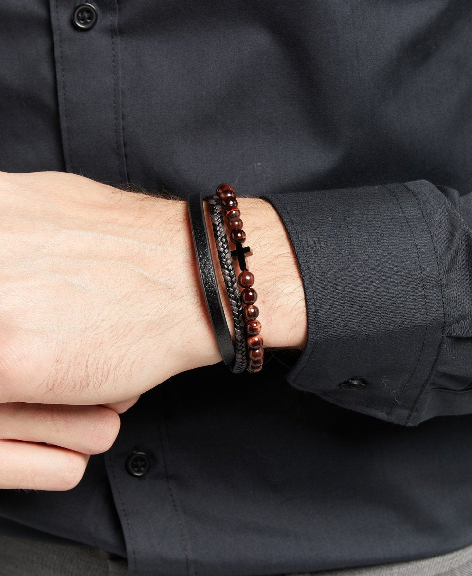 U.S. Polo Assn. kožený náramek Hnědá 4