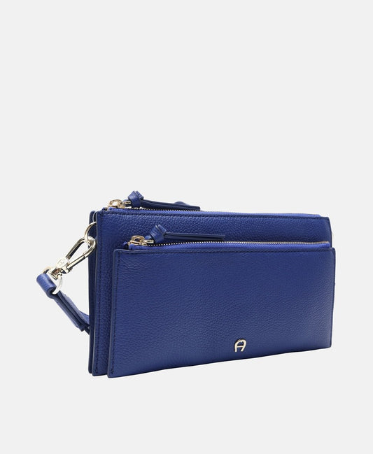 Aigner Kožená messenger taška Modrá 1