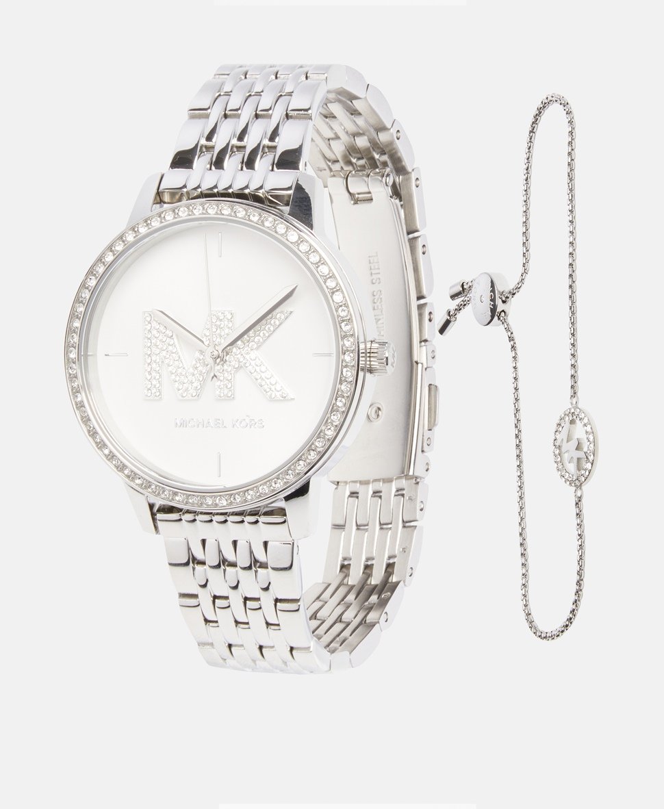Michael Kors sada hodinek a náramku Stříbrná 1