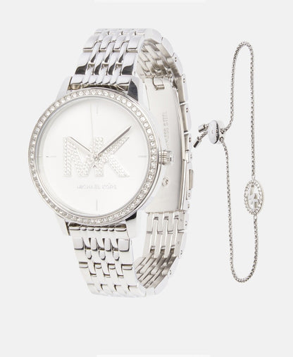 Michael Kors sada hodinek a náramku Stříbrná 1